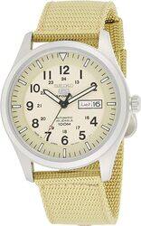 Seiko Men's Automatic Watch with Analog Display and Nylon Strap SNZG07J1, Tan